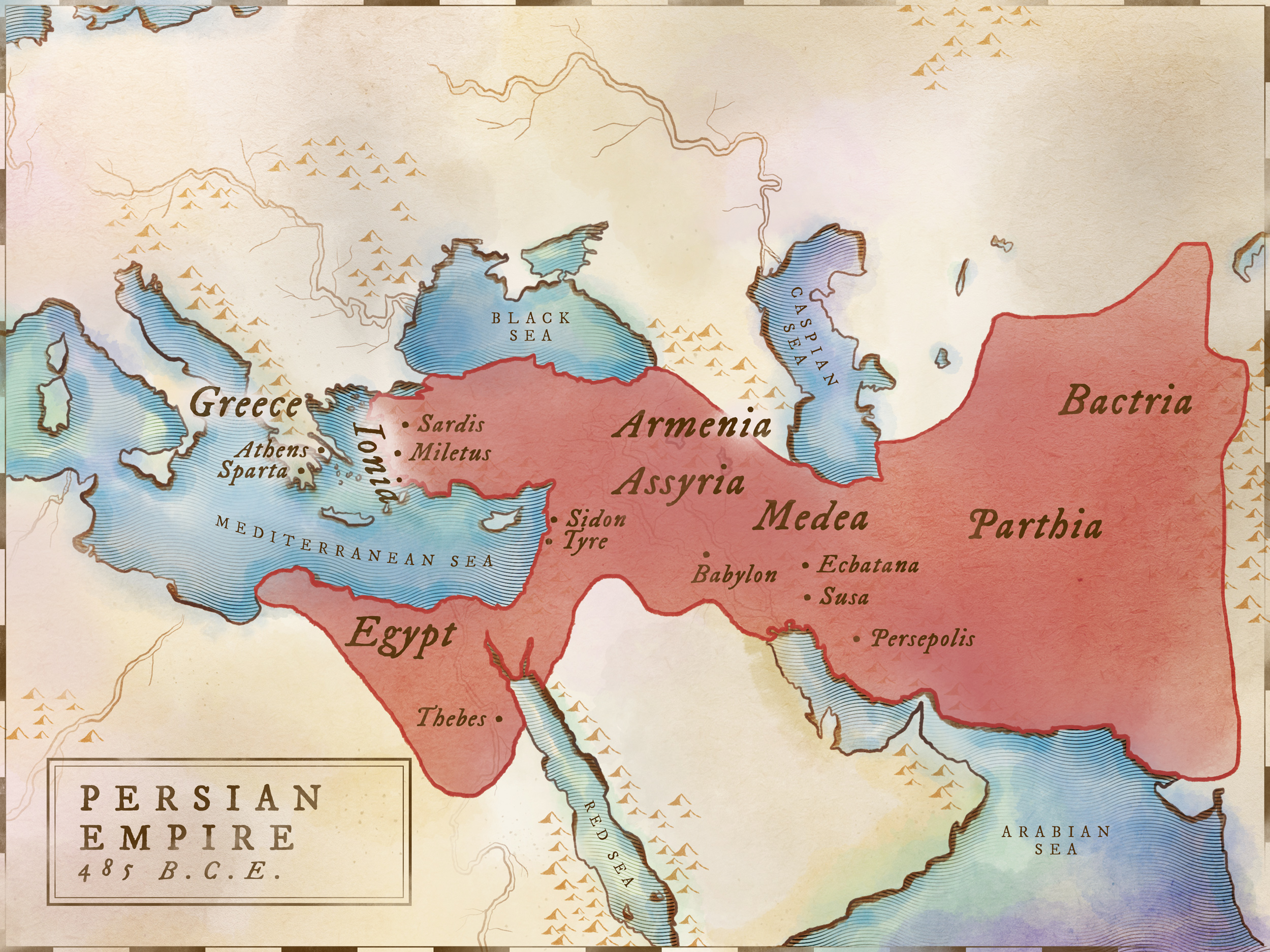 The Persian Empire at its apex.
