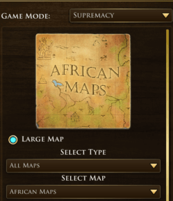 An image of a "Large Map" radio button toggle shown during game configuration set up.